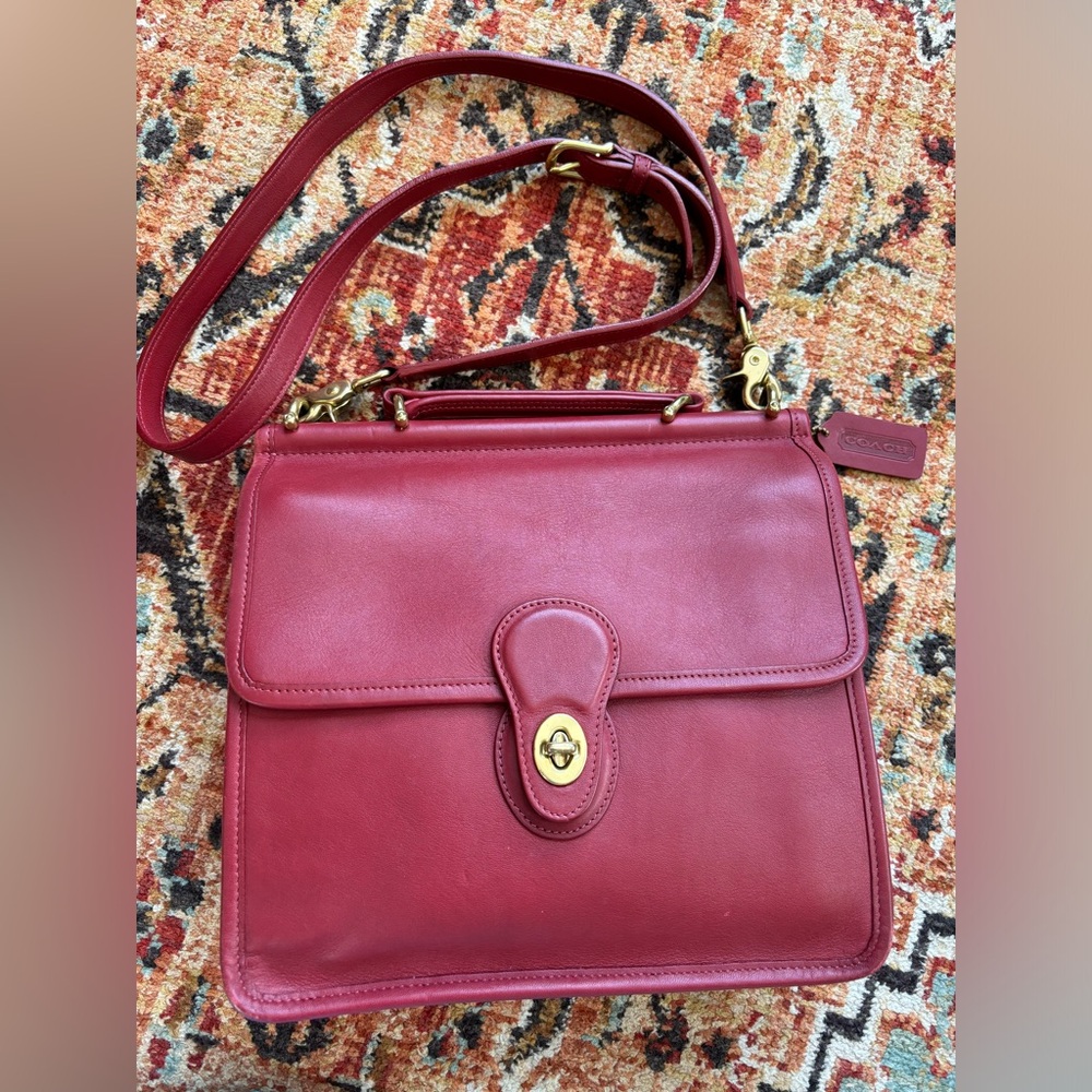 Red Coach Willis handbag